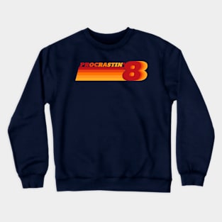 Procrastin' 8 Retro Procrastinator Stripes Crewneck Sweatshirt